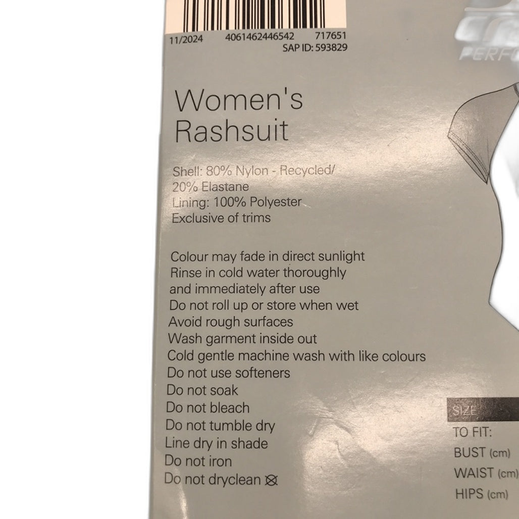 Crane Recycled Nylon Green Leopard Print Black Rashsuit Ladies Size Large NEW