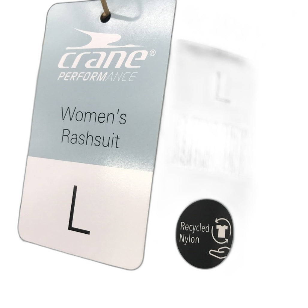 Crane Recycled Nylon Green Leopard Print Black Rashsuit Ladies Size Large NEW