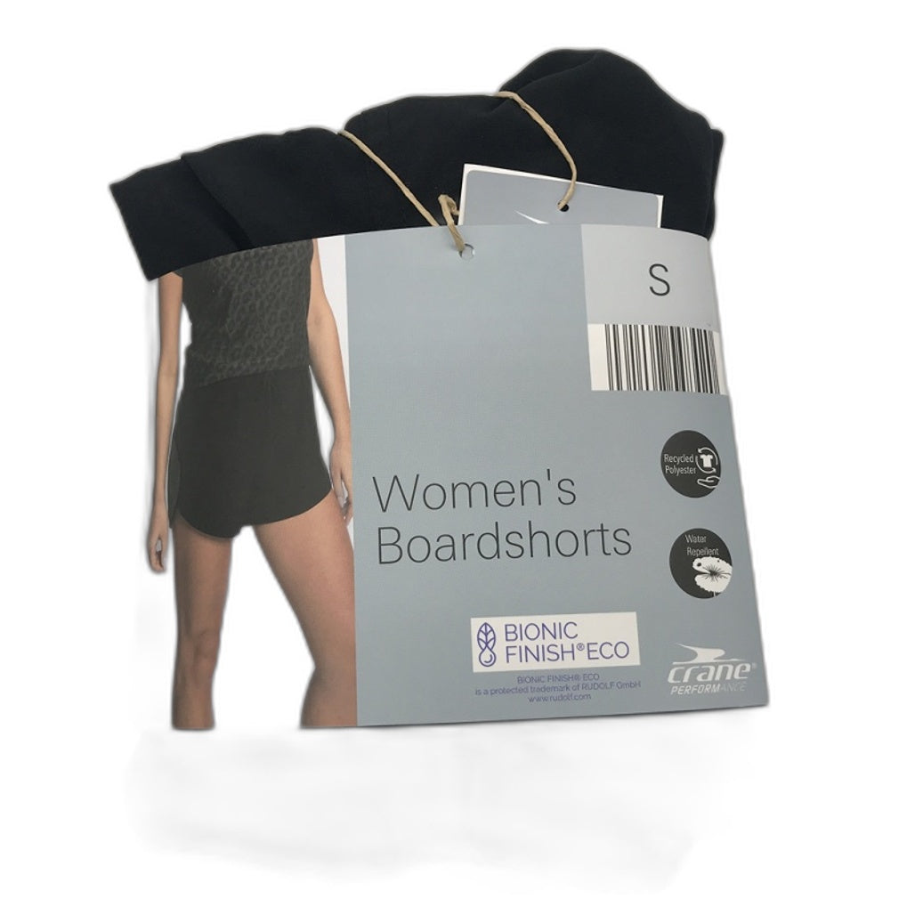 Crane Performance Women's Black Water Repellent Boardshorts Size Small NEW