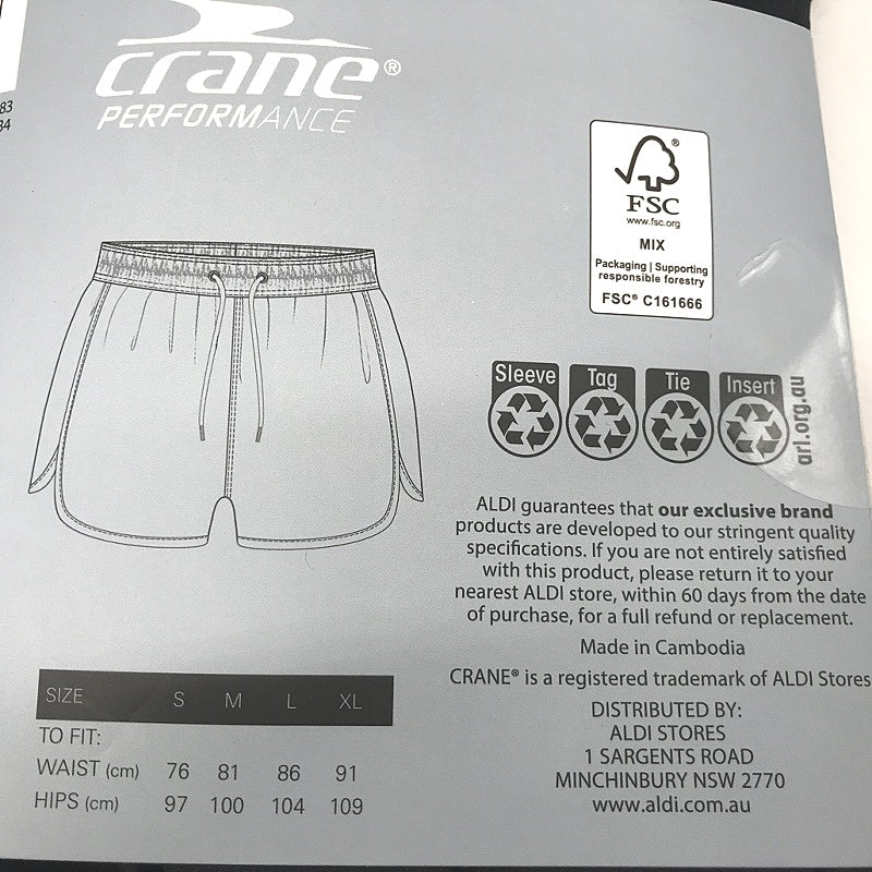 Crane Performance Women's Black Water Repellent Boardshorts Size Small NEW