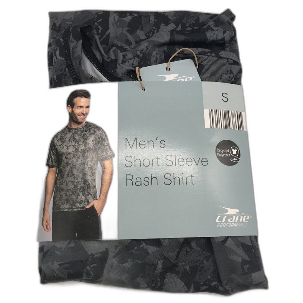 Crane Performance Men's Camo Grey Shortsleeve Rash Shirt Size Small NEW