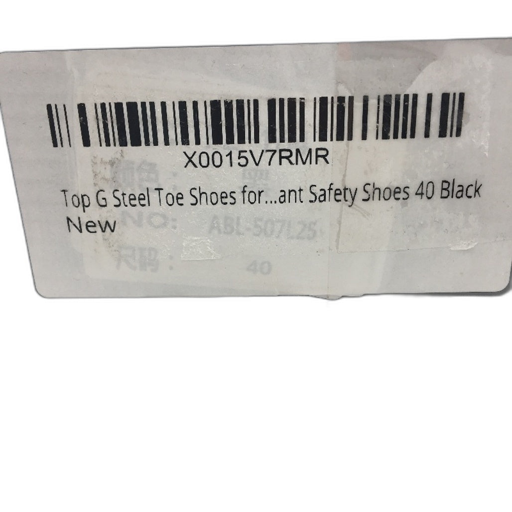 Umburlly Lace Up Black Safety Steel Toed Work Shoes Mens Size EU 40 DEMO