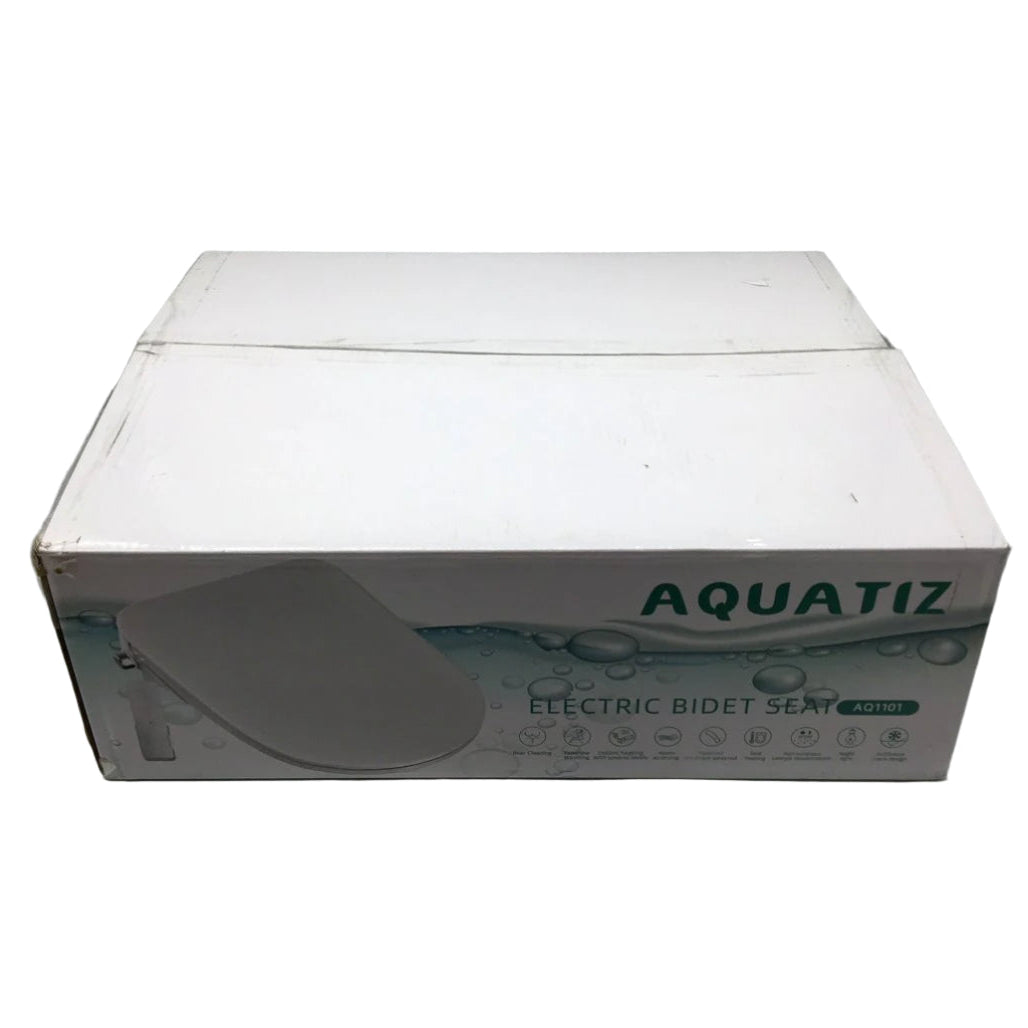 Aquatiz AQ1101 D-Shaped Remote Controlled Smart Bidet White Toilet Seat NEW