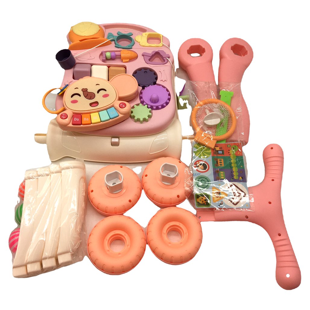 Cute Stone 2-in-1 Pink Multifunctional Baby Walker & Activity Table DEMO