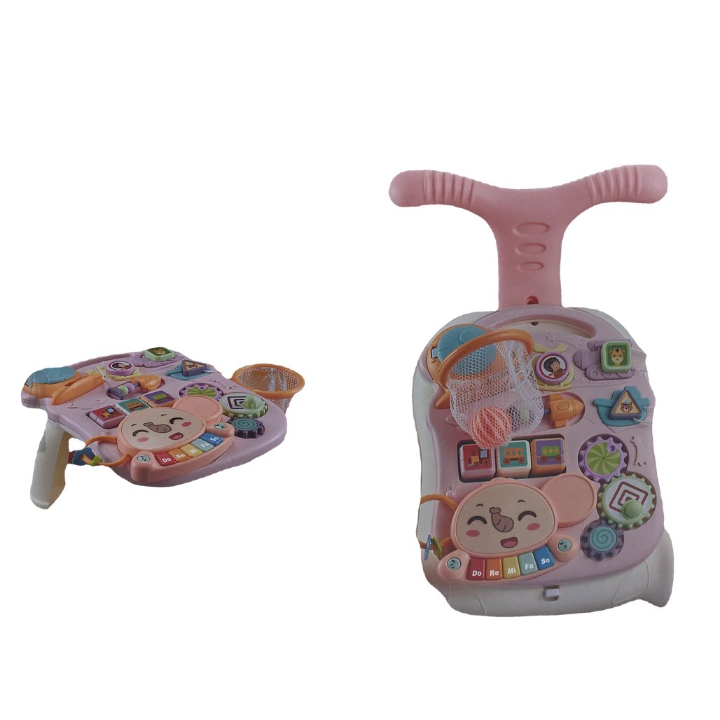 Cute Stone 2-in-1 Pink Multifunctional Baby Walker & Activity Table DEMO