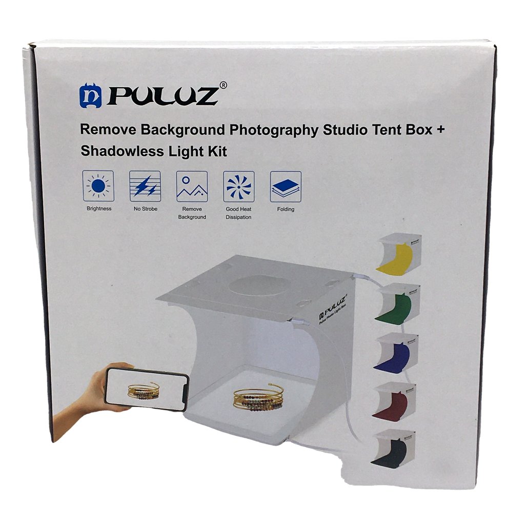 Puluz Remove Background Photography Studio Tent Box & Shadowless Light Kit NEW