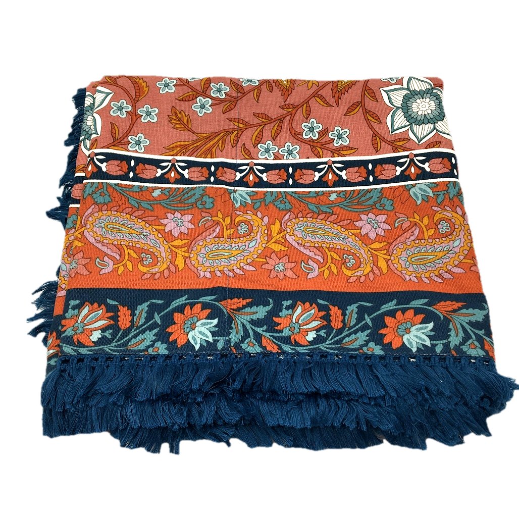 Kirkton House 1.5mx1.5m Outdoor Eclectic Boho Cotton Picnic Rug NEW