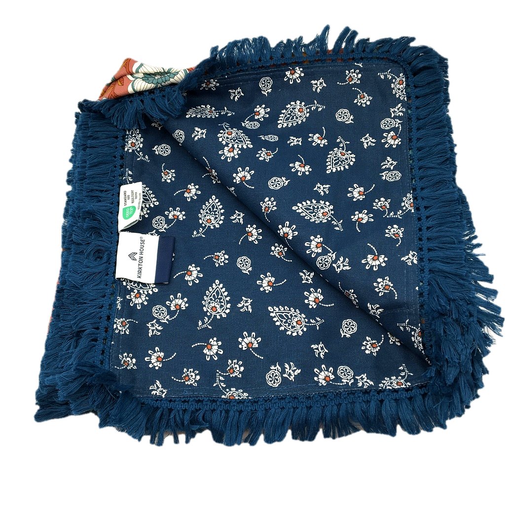 Kirkton House 1.5mx1.5m Outdoor Eclectic Boho Cotton Picnic Rug NEW