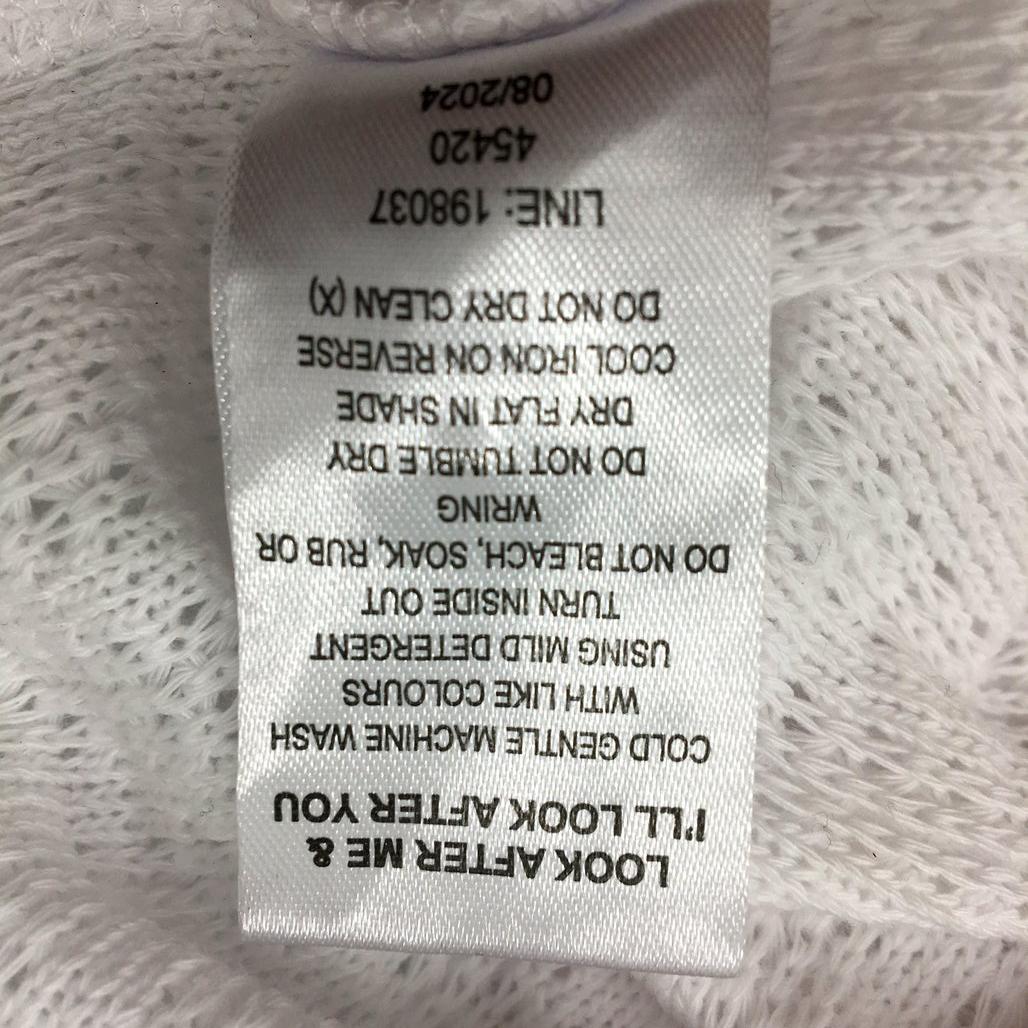 Just Jeans White Button Up Knit Short Sleeve Shirt Tie Bottom Ladies Size XXS