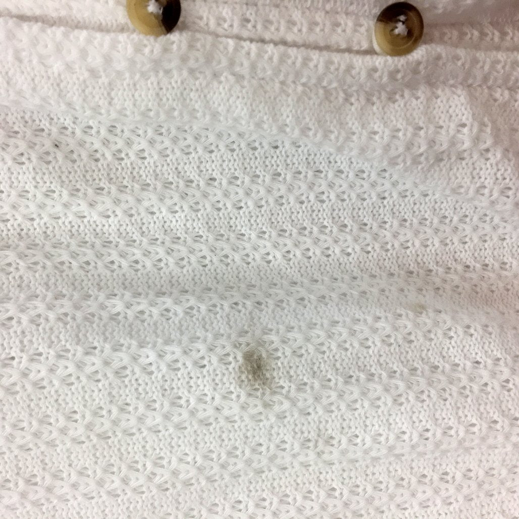 Just Jeans White Button Up Knit Short Sleeve Shirt Tie Bottom Ladies Size XXS