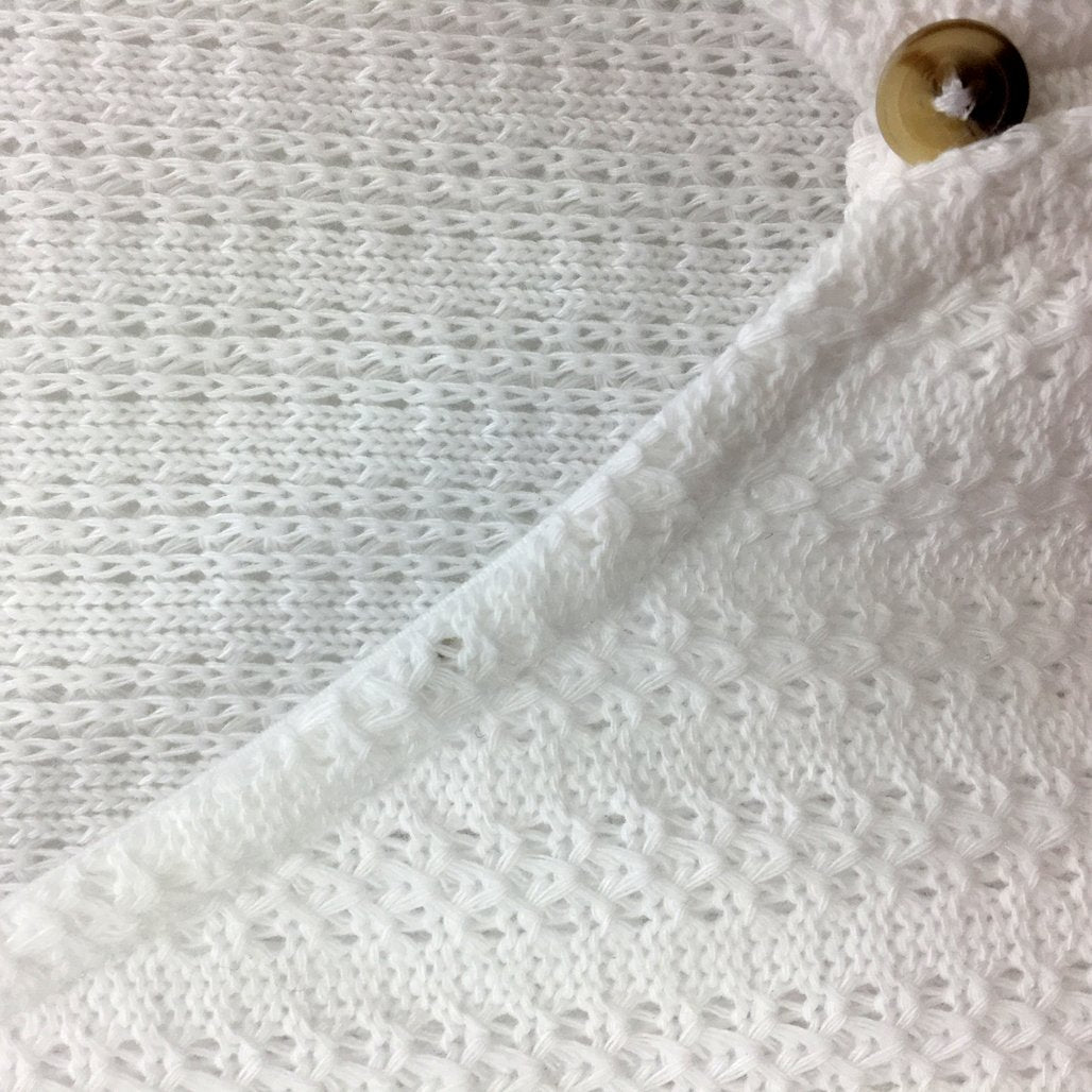 Just Jeans White Button Up Knit Short Sleeve Shirt Tie Bottom Ladies Size XXS