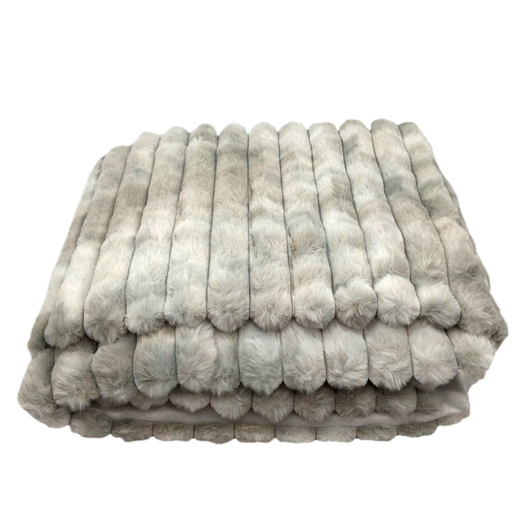 Brighton Road Luxury Grey 120x150cm Faux Fur Mink Throw NEW