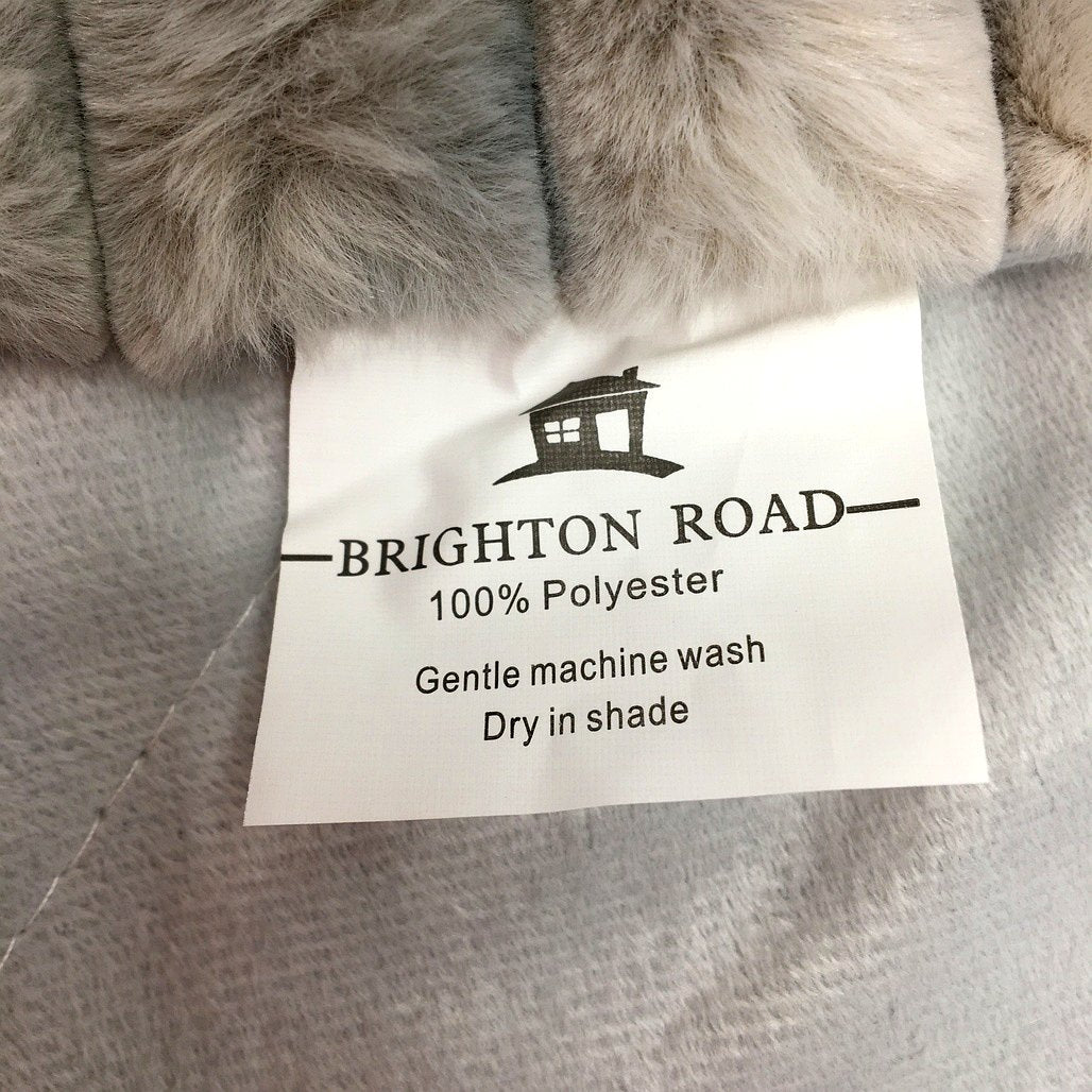 Brighton Road Luxury Grey 120x150cm Faux Fur Mink Throw NEW