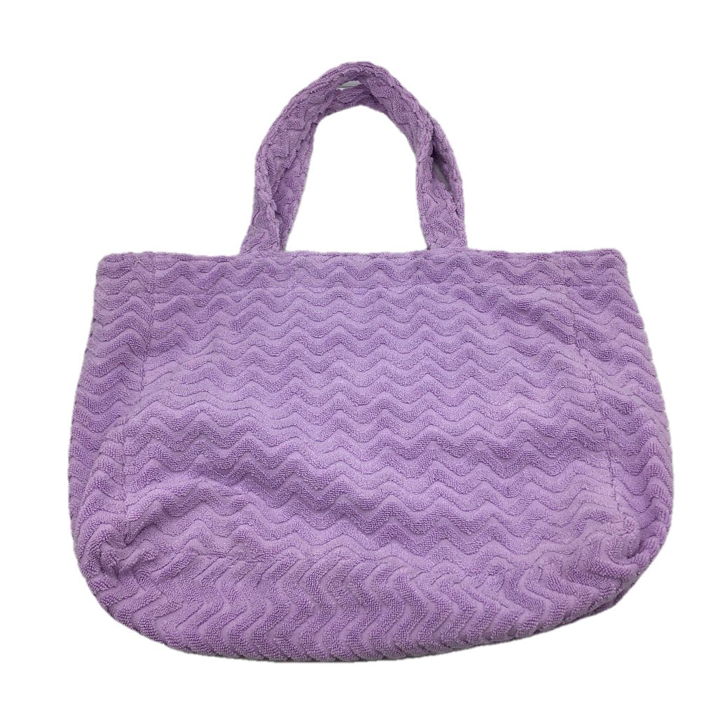 Sandy Cape Cotton Terry Purple Jacquard Beach Bag & OSFM Bucket Hat NEW