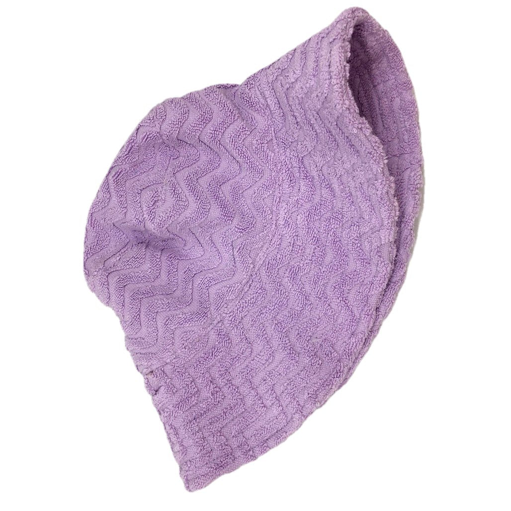 Sandy Cape Cotton Terry Purple Jacquard Beach Bag & OSFM Bucket Hat NEW