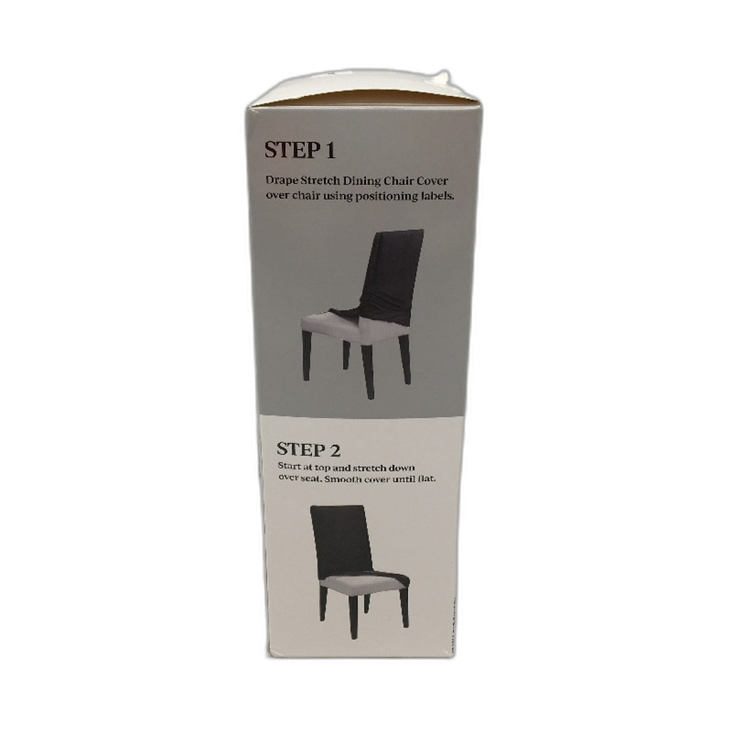 Peppertree Home 2 Pack Cream Stretch Corduroy Ribbed Dining Chair Cover NEW