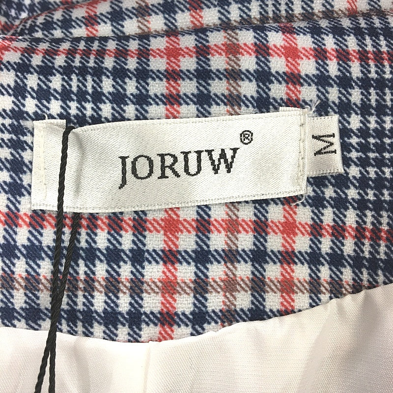 Joruw Red Blue Check Button Up 100% Cotton Fully Lined Blazer Ladies Size M NEW