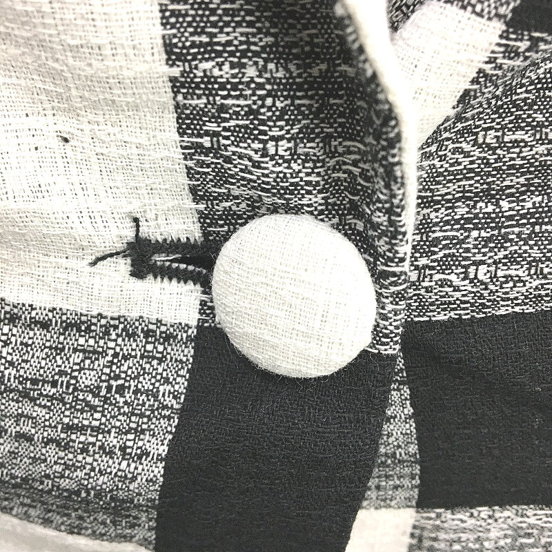 Atmos & Here Ciover Black White Check Cotton Linen Blend Blazer Ladies Sz 6 NEW