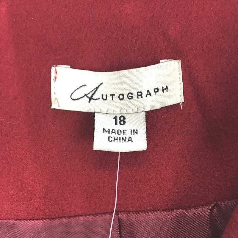 Autograph Into The Blue Collection Red Ruby Wide Collar Coat Ladies Size 18 NEW
