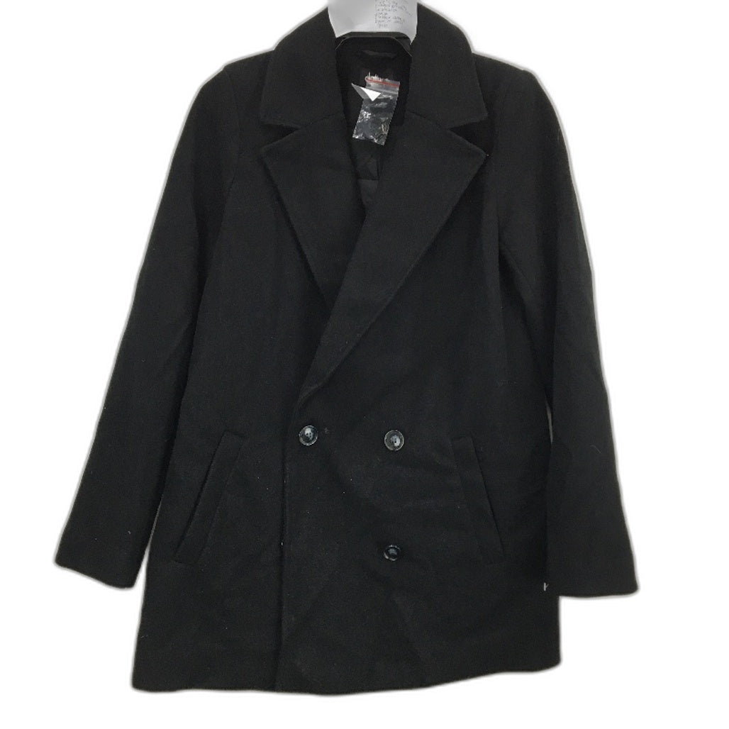 Dotti Fully Lined Black Double Breasted Over Coat Jacket Ladies Size 8 NEW