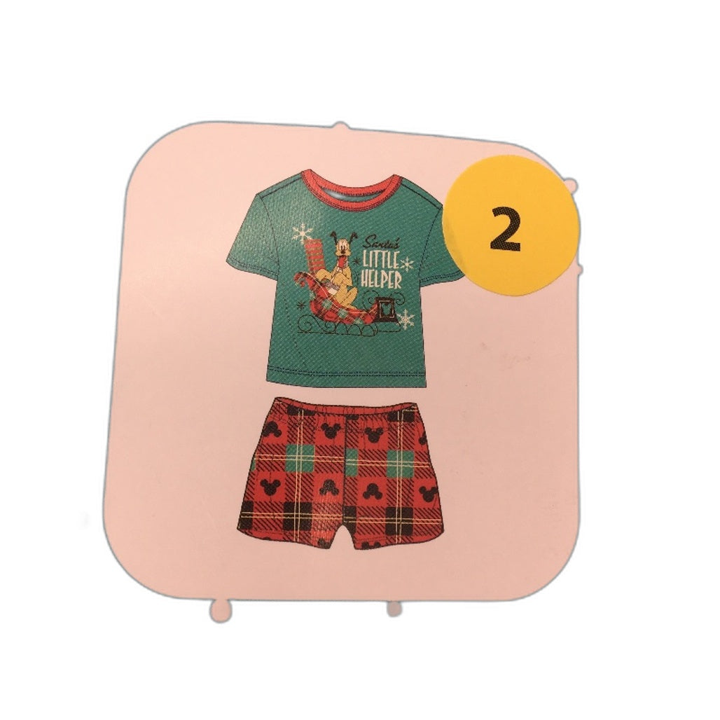 Disney Christmas Infant Knit PJ Set Sz 2 & Mickey Mouse 10 Soft Toy Bundle Multicoloured - Polyester Fibre, Polyester/Cotton Durable Design NEW
