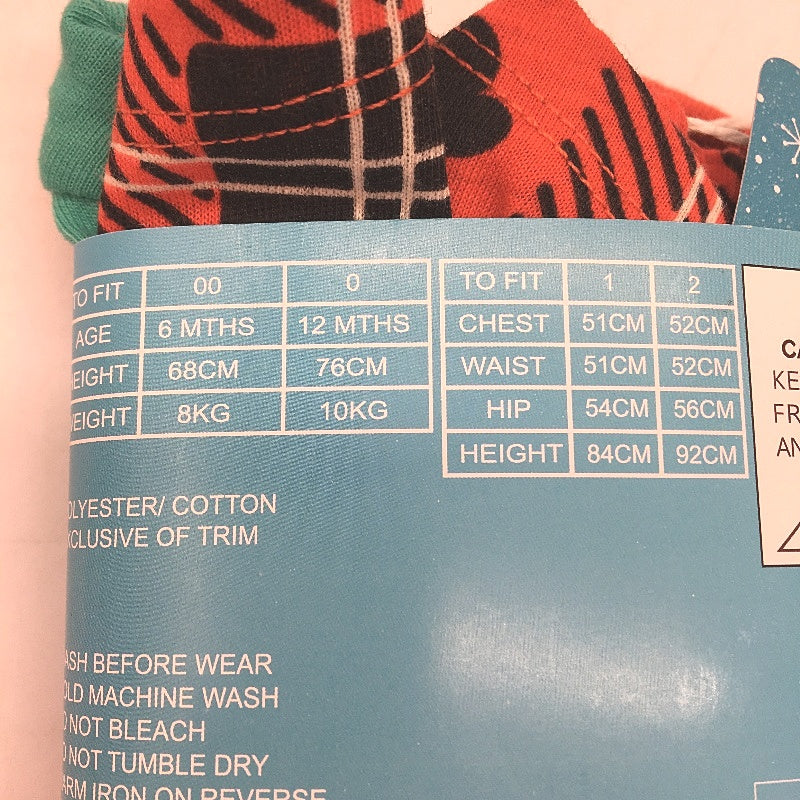 Disney Christmas Infant Knit PJ Set Sz 2 & Mickey Mouse 10 Soft Toy Bundle Multicoloured - Polyester Fibre, Polyester/Cotton Durable Design NEW