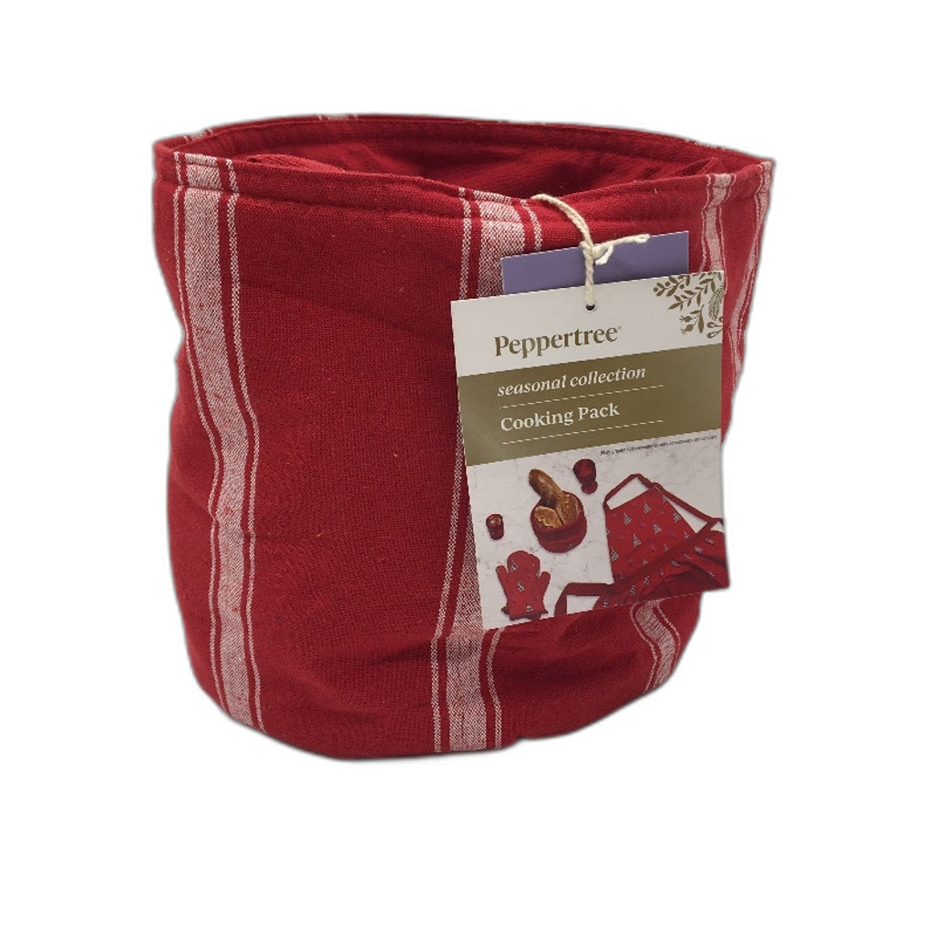 Peppertree Seasonal Collection Apron, Oven Mits & Bread Basket Cooking Pack DEMO