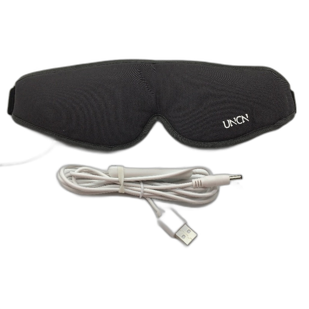 Uncn Electric Heated Cotton Grey Eye Compress Mask USB Powered DEMO