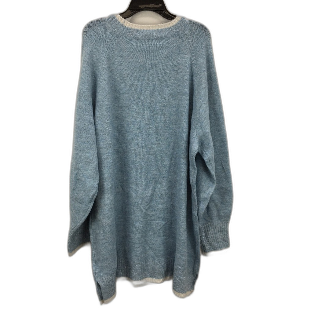 Merry Everything Light Blue Snowflake Sequin Knit Sweater Ladies Sz Large NEW