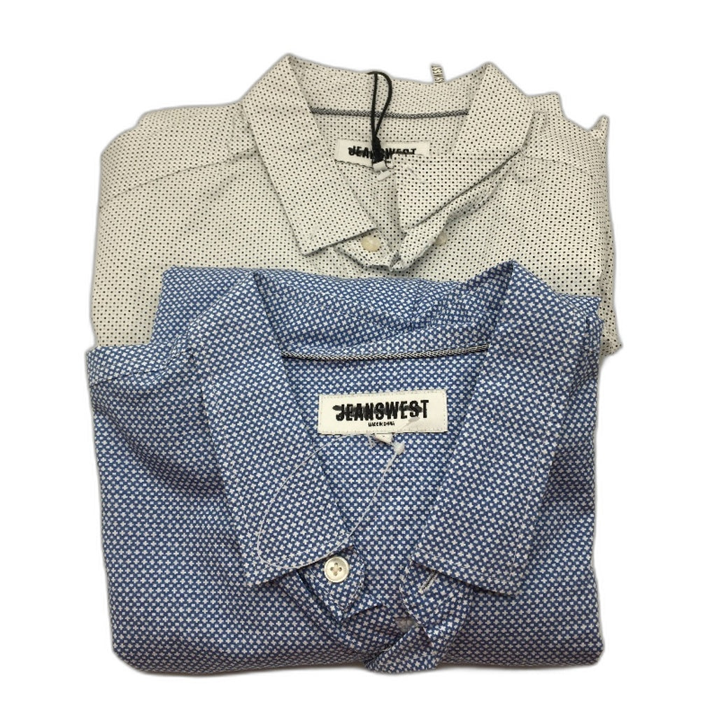 Jeanswest 2 Pack White And Blue Cotton Blend L/S Casual Shirts Mens Size L NEW