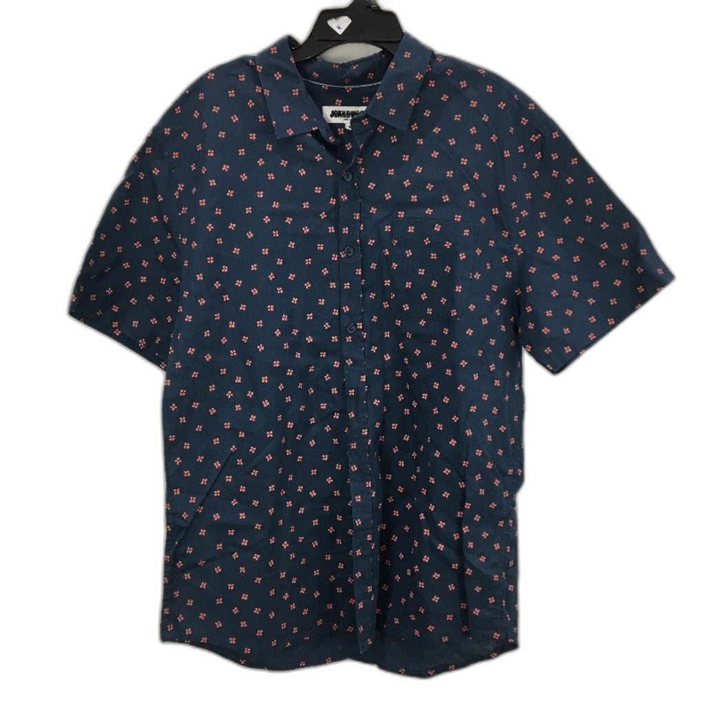 Jeanswest 2 Pack Navy And Silver Cotton Blend S/S Casual Shirts Mens Size M NEW