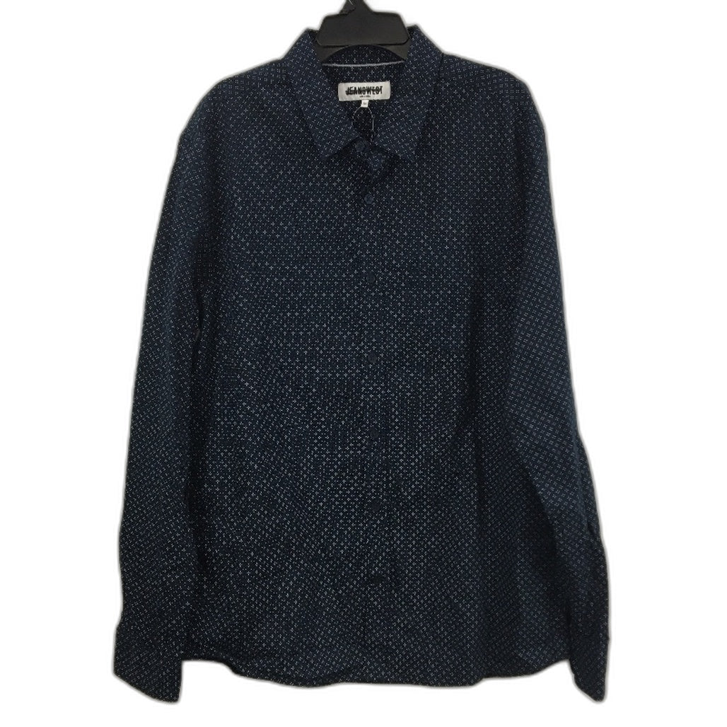 Jeanswest 2 Pack Navy Patterned 100% Cotton L/S Casual Shirts Mens Size M NEW