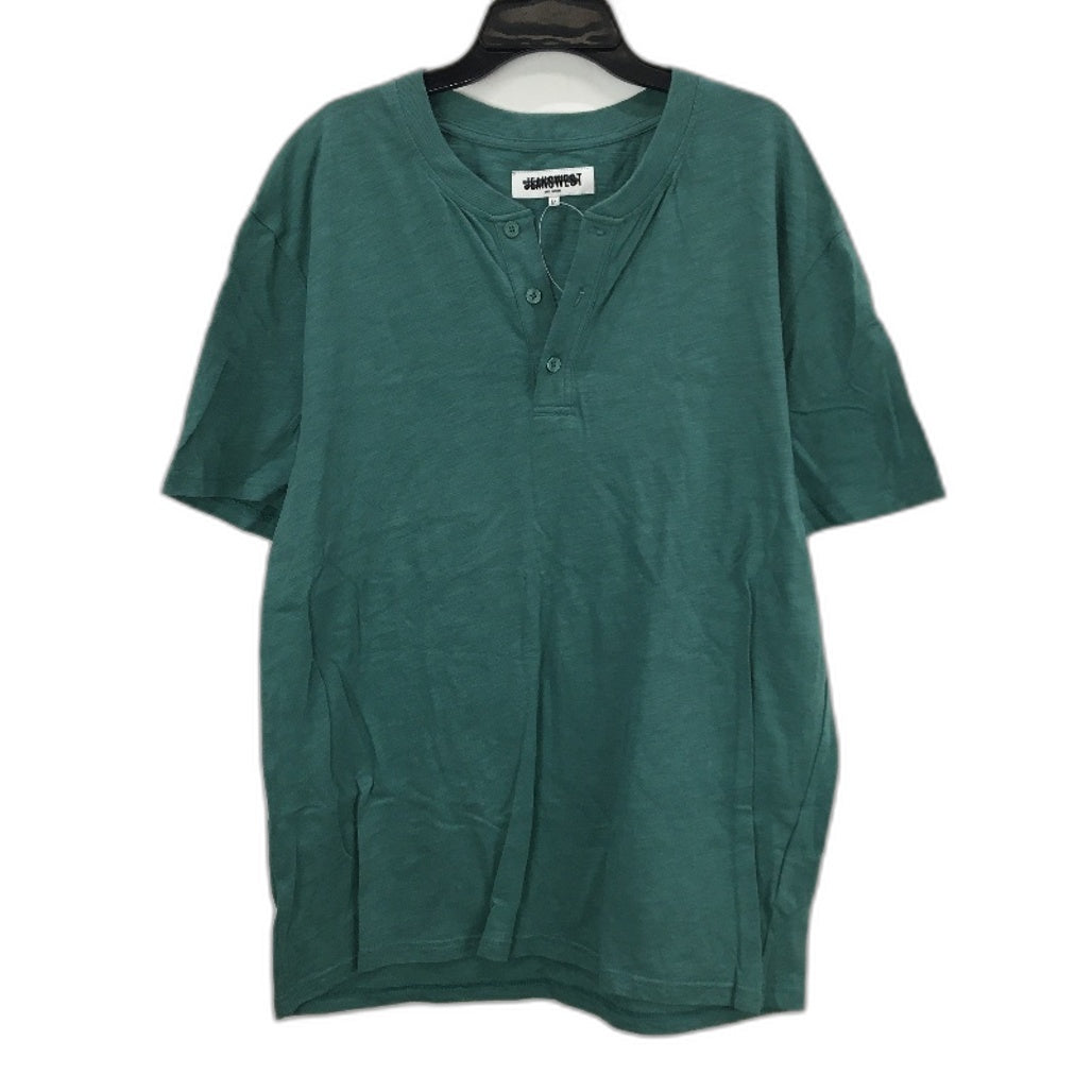 Jeanswest 2 Pack Green & Grey Button Neck 100% Cotton T-Shirts Mens Sz M NEW