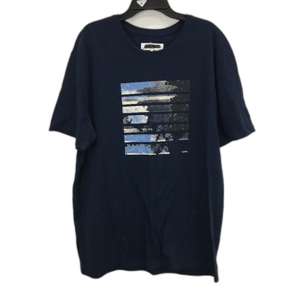 Jeanswest 2 Piece Navy Blue Printed 100% Cotton Casual T-Shirts Mens Size L NEW