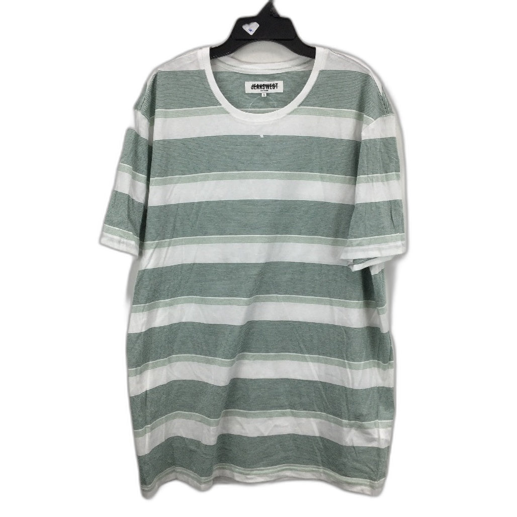 Jeanswest 2 Pack White & Striped Soft 100% Cotton Casual T-Shirts Mens Sz L NEW