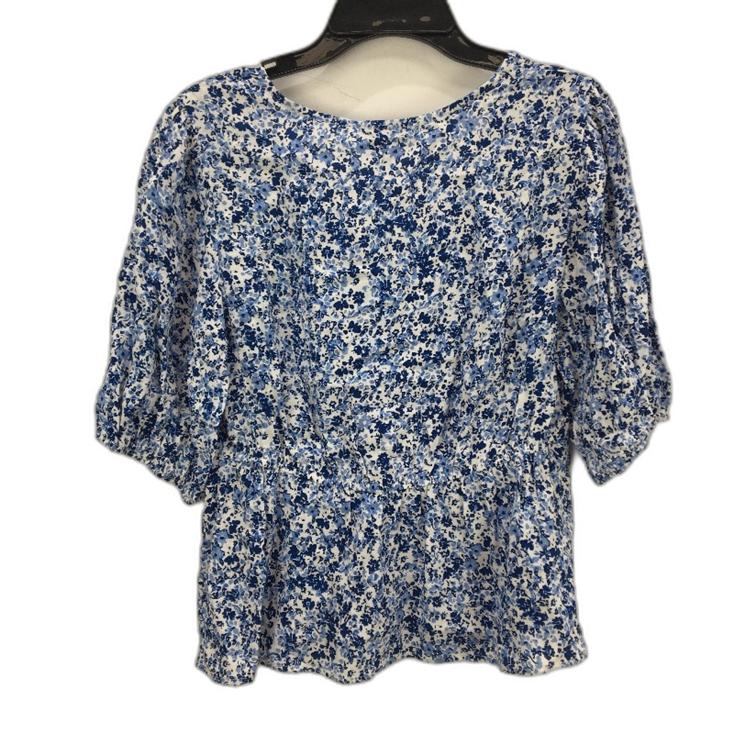 Tokito Petites Shoreside Blue White Floral Viscose Top Ladies Size 10 NEW