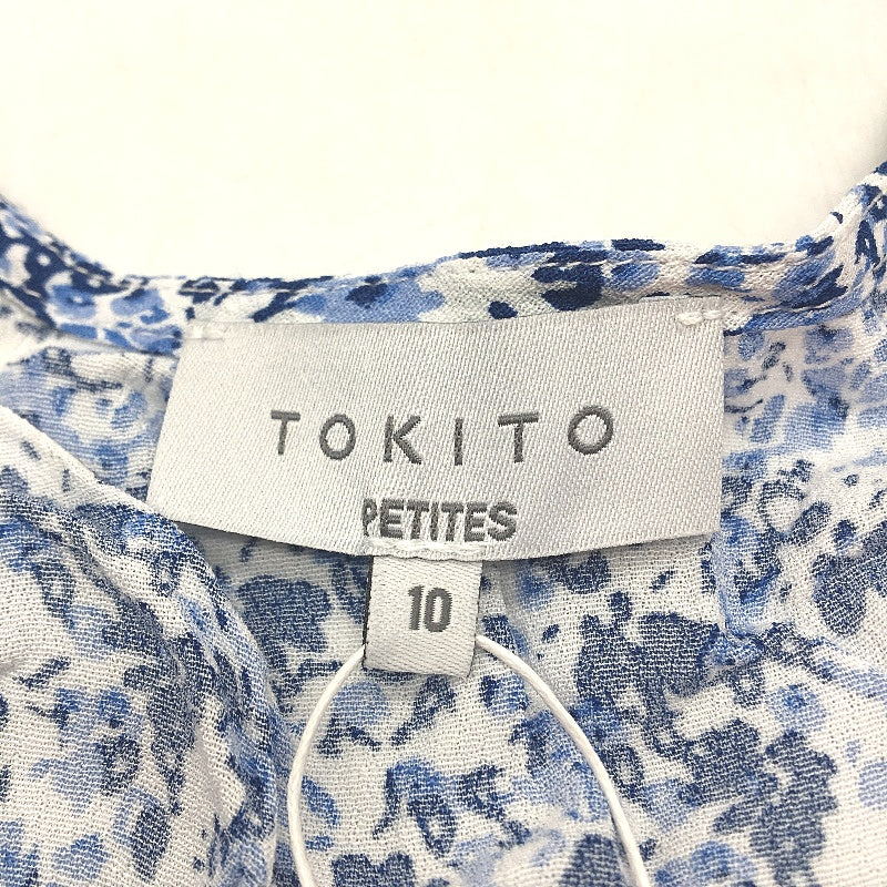 Tokito Petites Shoreside Blue White Floral Viscose Top Ladies Size 10 NEW
