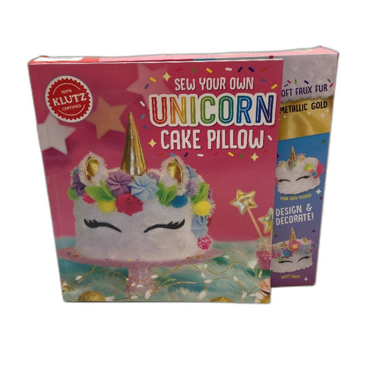 Klutz Sew Your Own Unicorn Cake Pillow Kit Rainbow Cute Soft Decoration Multicoloured - Durable & Lightweight NEW