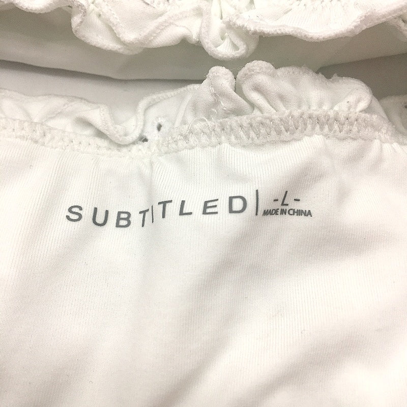 Subtitled White Tube Stretchy Bather Top Frilly Floral Pattern Ladies Size Large