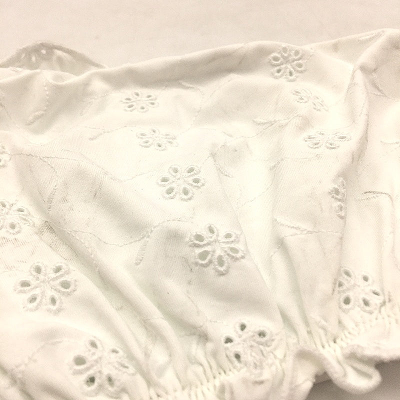 Subtitled White Tube Stretchy Bather Top Frilly Floral Pattern Ladies Size Large