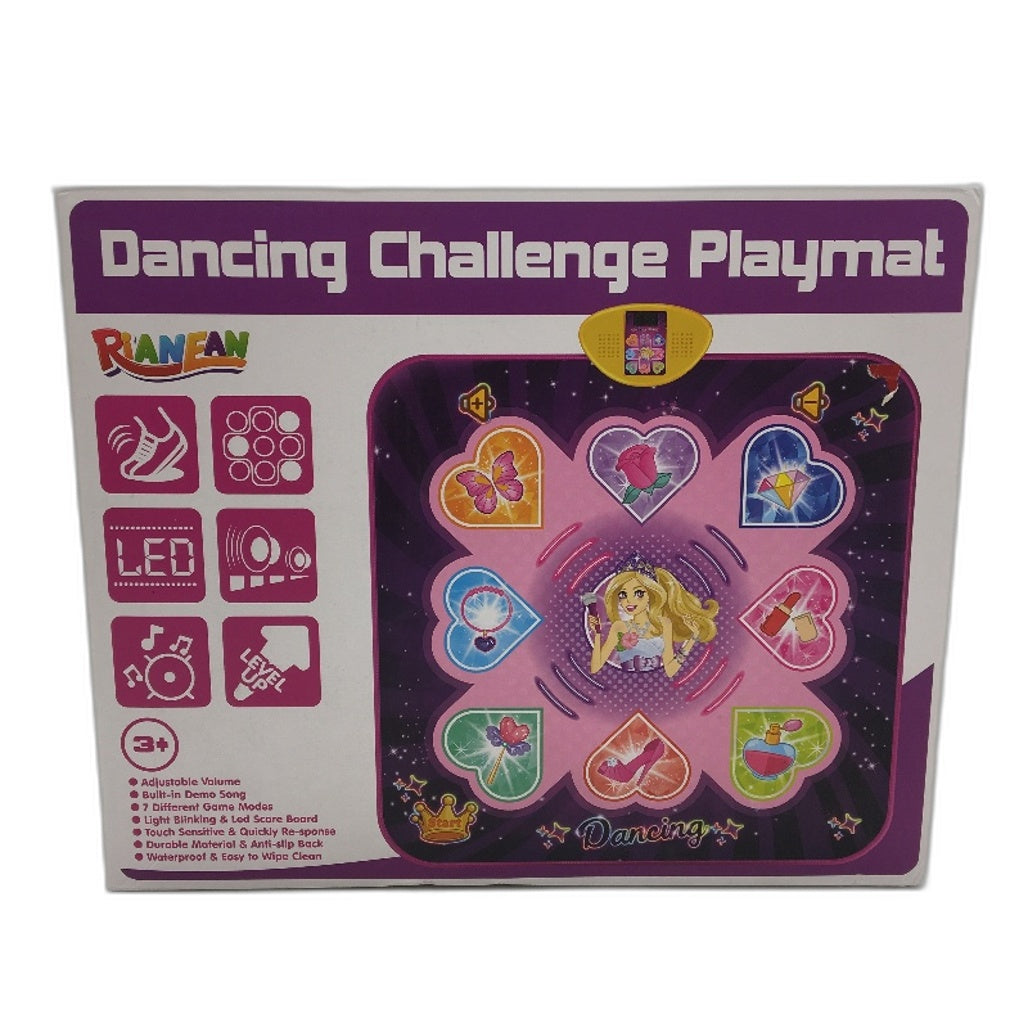 Dancing Challenge Playmat Dance Mat Toy 7 Game Modes LED Lights & Sounds DEMO Multicoloured - Durable, Lightweight, Portable