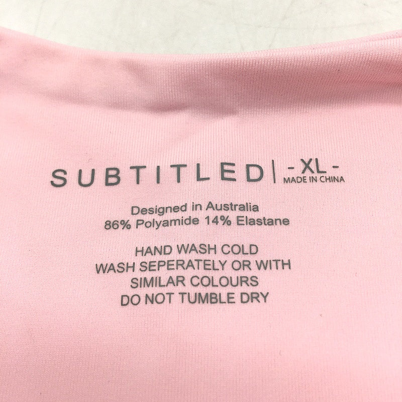 Subtitled Baby Pink Cute Swim Bikini Bottom Cheeky Style Ladies Size XL NEW