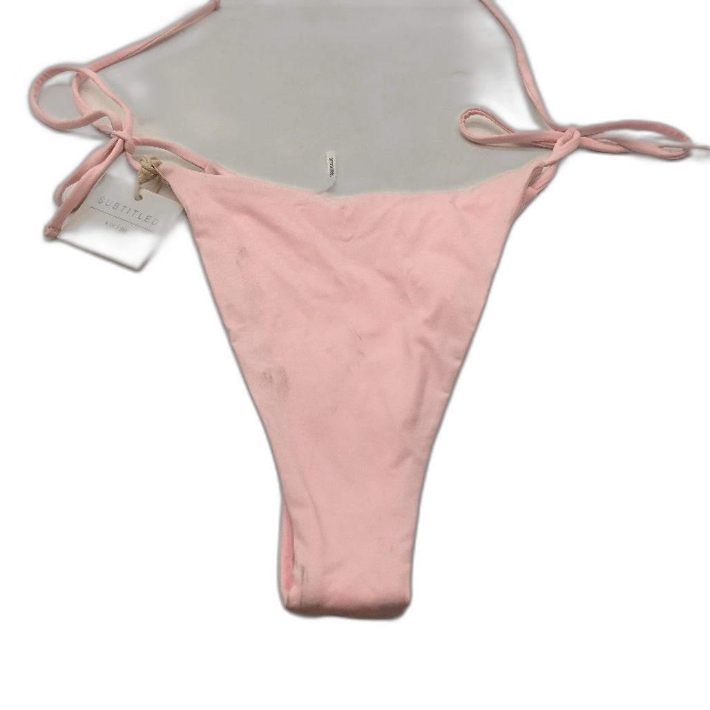 Subtitled Baby Pink Cheeky G-String Swim Bikini Bottom String Ladies Size L NEW