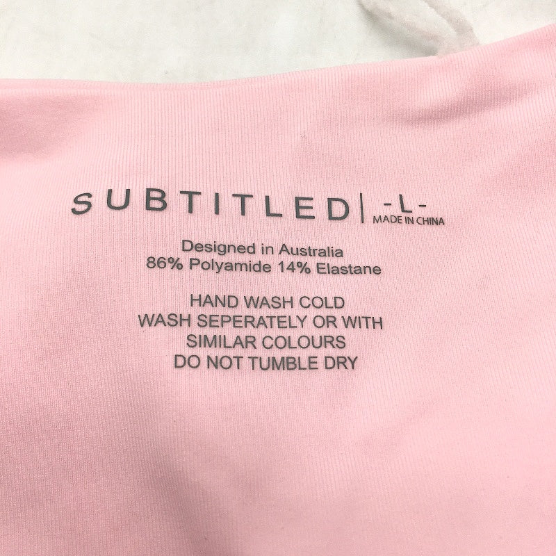 Subtitled Baby Pink Cheeky G-String Swim Bikini Bottom String Ladies Size L NEW