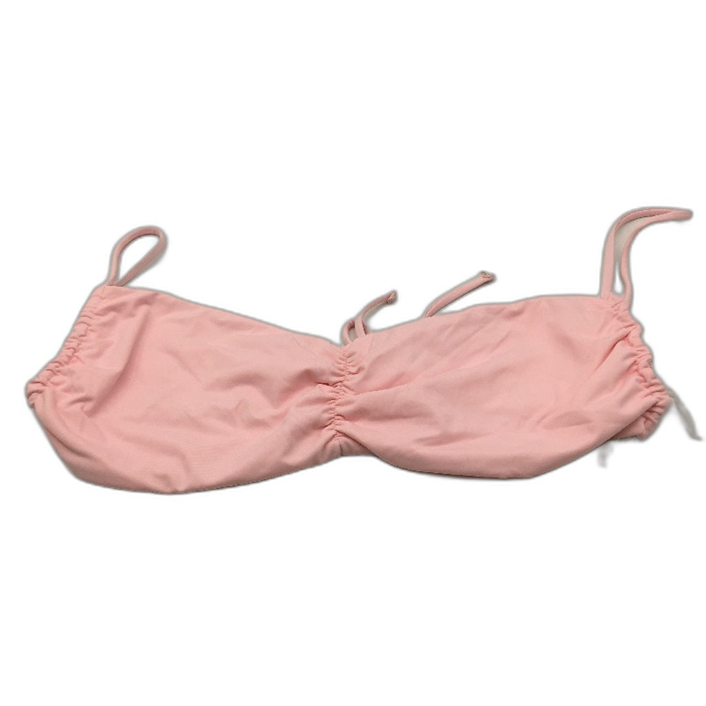 Subtitled Baby Pink Ruched Front Tie Back Swim Bather 'Gather' Top Ladies Sz XL