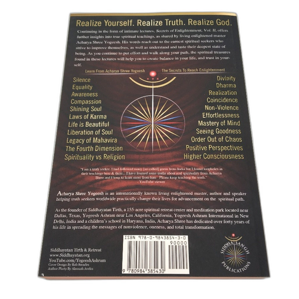 Secrets Of Enlightenment Volume 2 by Acharya Shree Yogeesh Yoga Master NEW