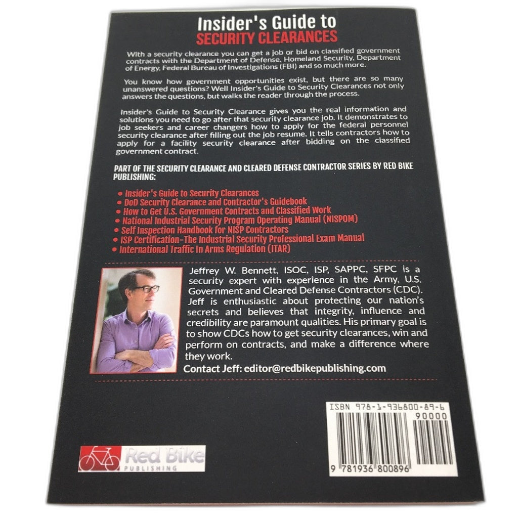 Insiders Guide To Security Clearances Landing The Job by Jeffrey W Bennett NEW