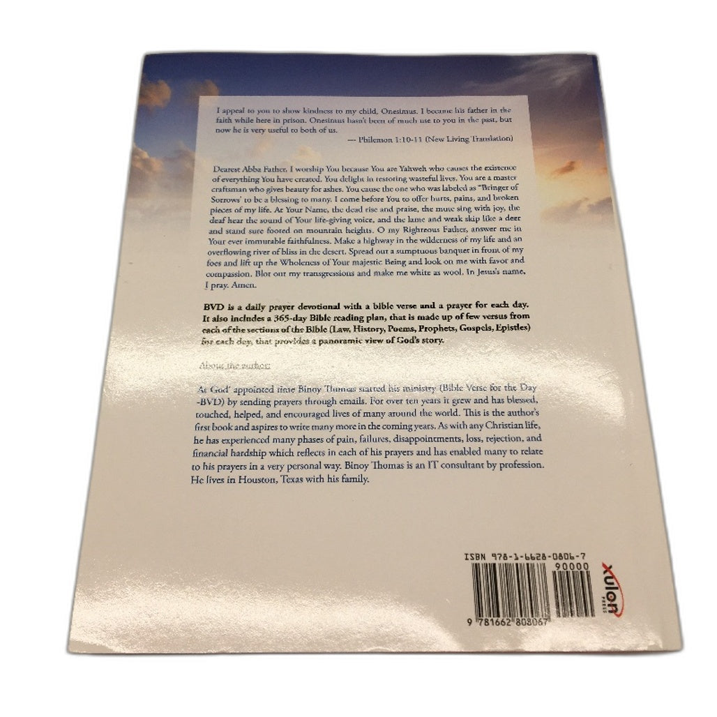 BVD Bible Verse For The Day Heartfelt Prayers by Binoy Thomas NEW