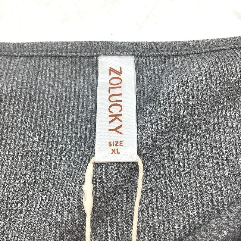 Zolucky Grey Long Sleeve Maxi Wrap Dress Resin Button Details NEW