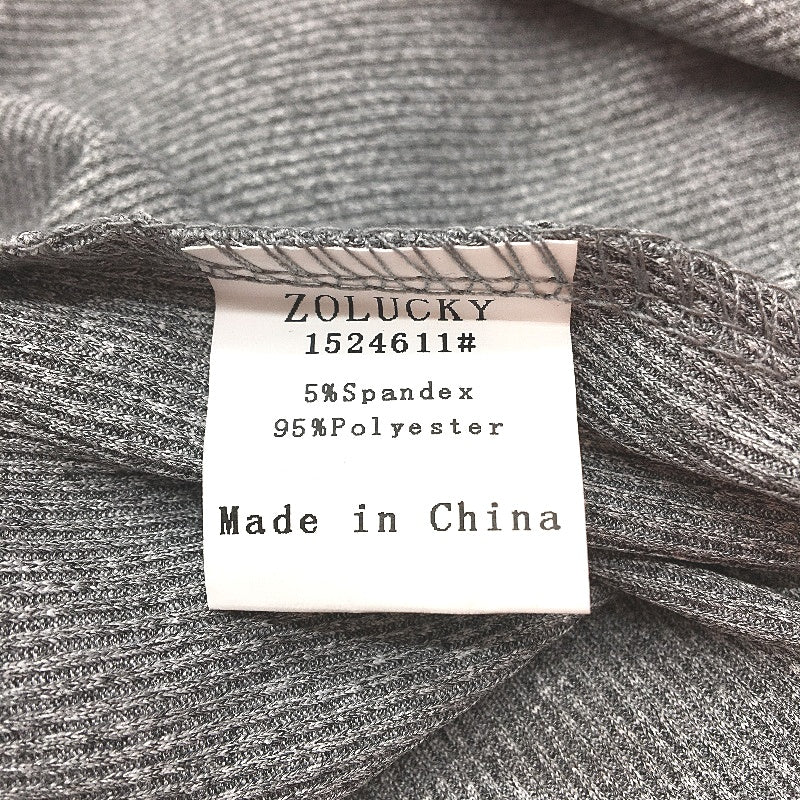 Zolucky Grey Long Sleeve Maxi Wrap Dress Resin Button Details NEW